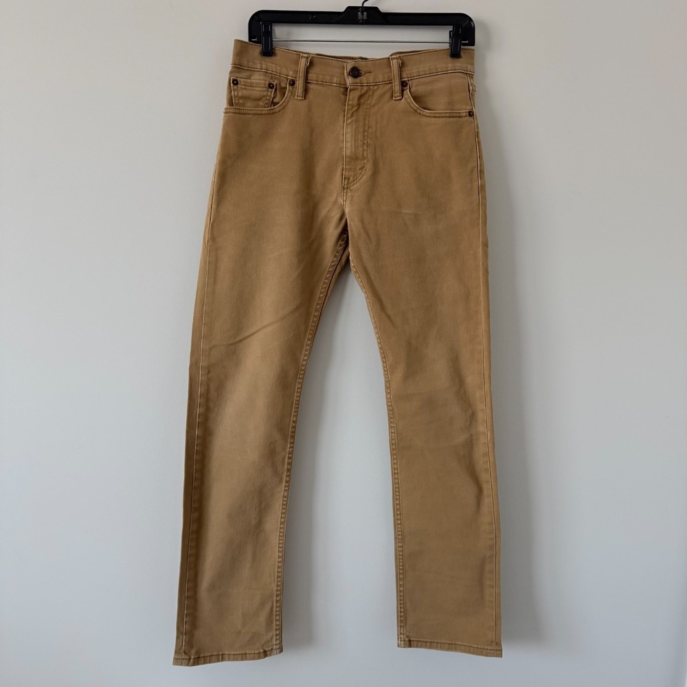 Levi's 513 Mens Khaki Tan Denim Slim Straight Jeans Size 30x32 Neutral Classic